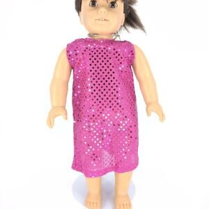 No Brand Hot Pink Sequin Mid Calf Doll Dress for 18 inch Dolls - Good Condition